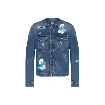 DSQUARED 2 The Smurfs Distressed effect Denim Jacket