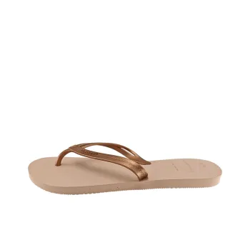 Havaianas Rubber Sole Abrasion Resistant Slip Resistant Flip Flops Women's Rose Gold