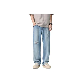 SONGS ALONG Jeans Unisex Colorful Blue