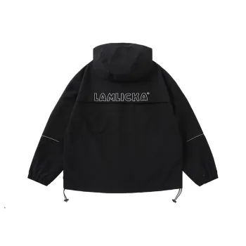LAMLICKA Trench Coats Unisex Black