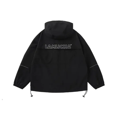 LAMLICKA Trench Coats Unisex Black