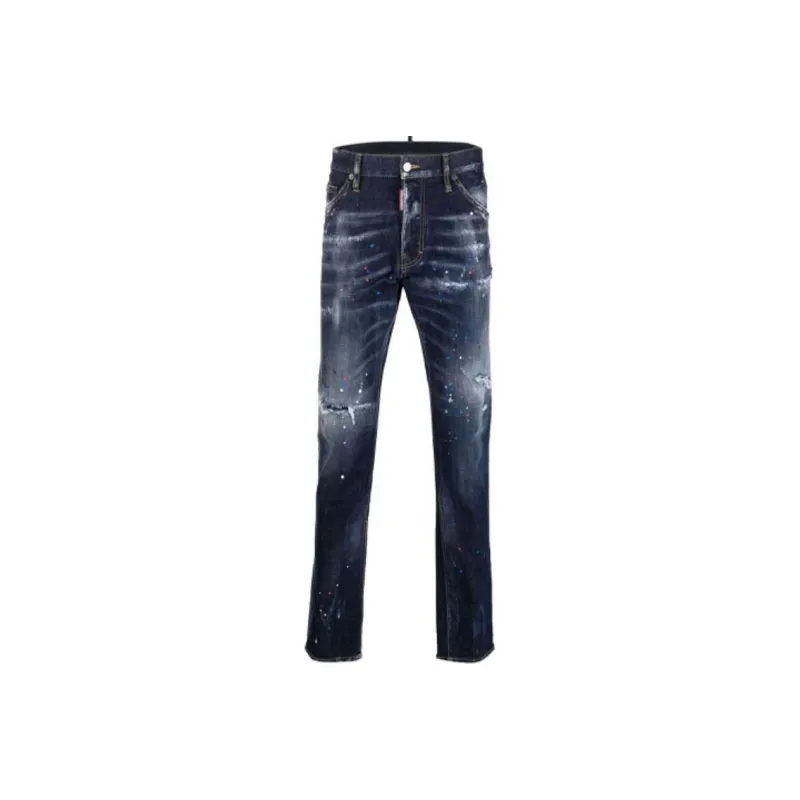 DSQUARED 2 Distressed Effect Straight Leg Jeans-0
