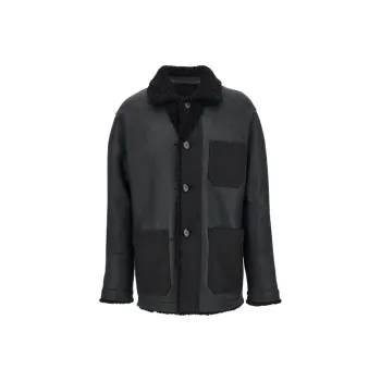 Ferragamo Leather Jackets Men Black
