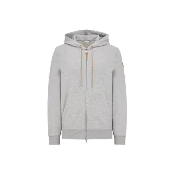 Moncler Logo Patch Zip-Up Hoodie Jackets Coats Men's Gray