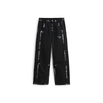 ZENGZHI Jeans Unisex Black