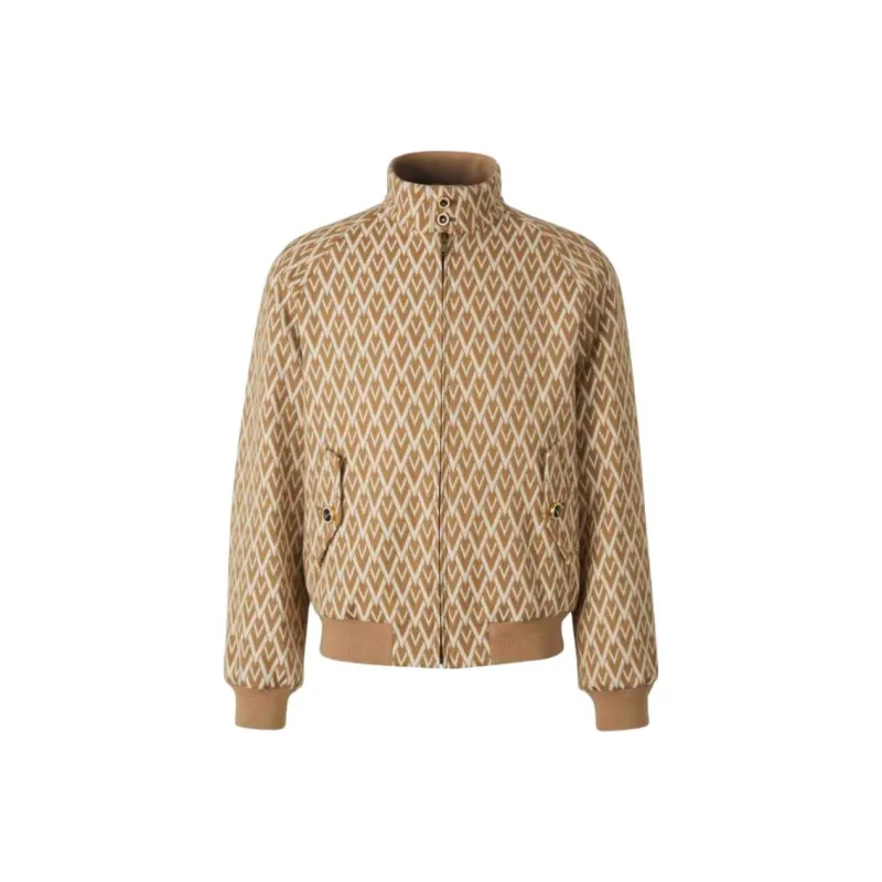 Valentino All Over Motif Zip Up Bomber Jacket-0
