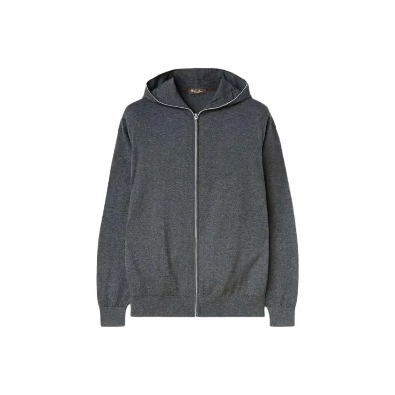 Loro Piana Hood Leasure Bomber Jackets & Coats Men's Gray-0