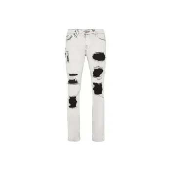 PHILIPP PLEIN Ripped Stonewashed Skinny Jeans