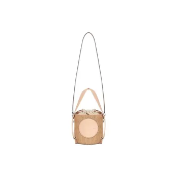 Chloe Paper Bucket Bag, One Shoulder Handbag Small Size Women's Pink