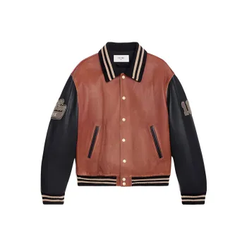 CELINE Leather Jackets Men Peach Pink
