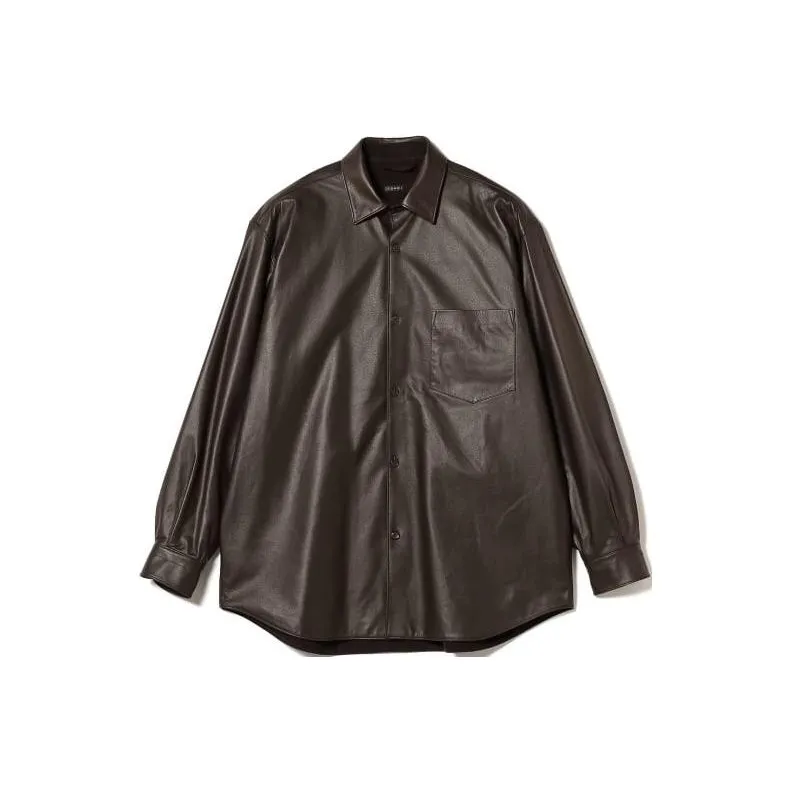 Beams Leather Jacket Men's Dark Brown-0