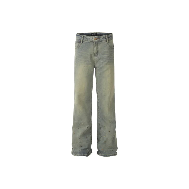 YINLEI Jeans Unisex Vintage Blue-0
