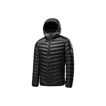 JEANSWEST Loose Fit Solid Color Versatile Commute Zip Closure Long Sleeved Hooded Lightweight Thermal Winter Men's