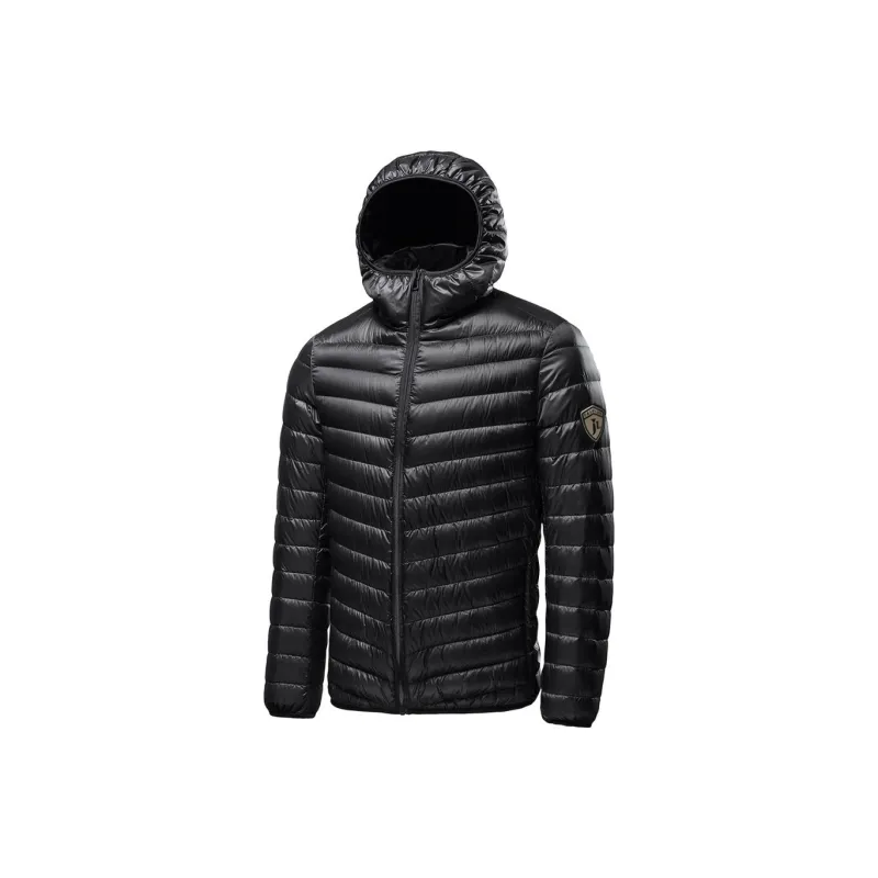 JEANSWEST Loose Fit Solid Color Versatile Commute Zip Closure Long Sleeved Hooded Lightweight Thermal Winter Men's-0