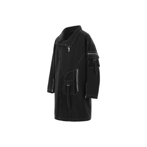 GUERRILLA GROUP Trench Coat Unisex Black
