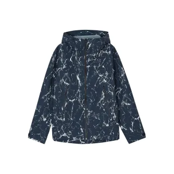 Skechers Mountain And Wild Outdoor Series Jacket Men's Navy Blue Water Pattern All Over Print