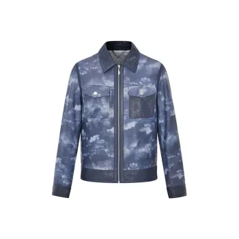 RARE Leather Jackets Men Blue