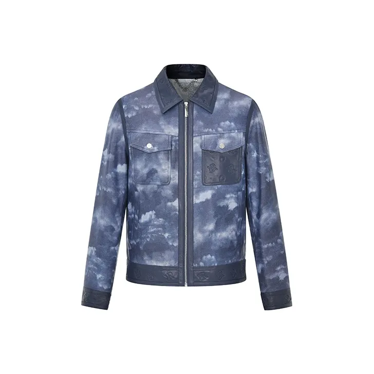 RARE Leather Jackets Men Blue-0