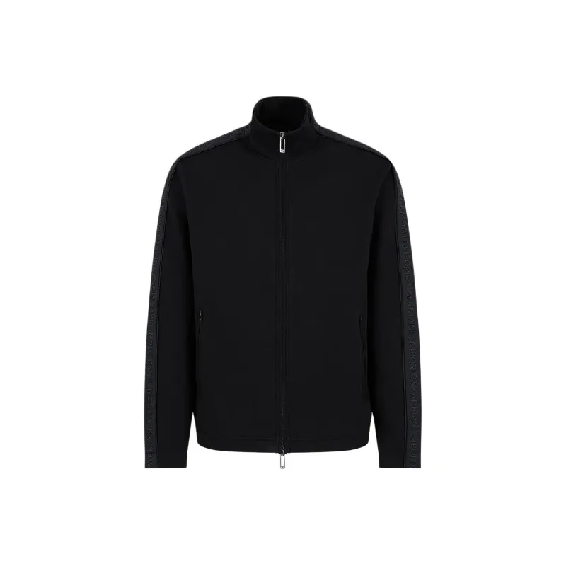 EMPORIO ARMANI Double jersey Full zip Sweatshirt With Logo Tape-0