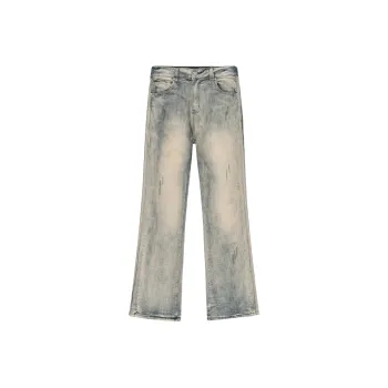 XINYINSU Jeans Unisex Yellow Mud