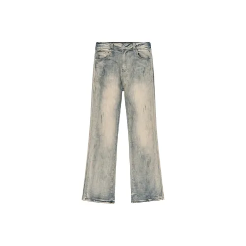 XINYINSU Jeans Unisex Yellow Mud