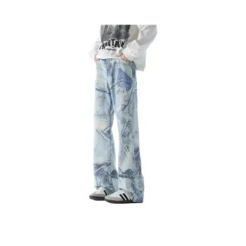 BLANC & ECLARE American Vintage Washable Tie Dye Jeans Men's Light Blue