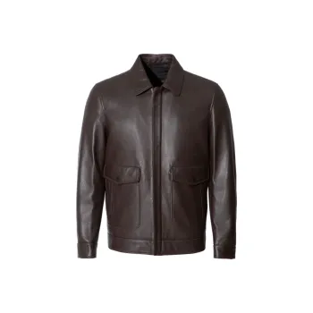 ANDREW MACKENZIE Leather Jackets Men Coffee