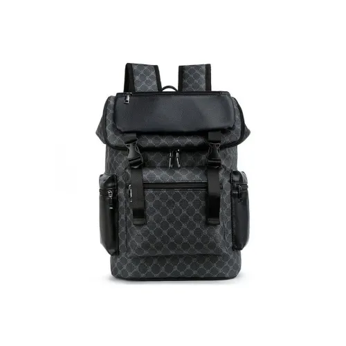 ZOGA PU Backpack Men's Black Print