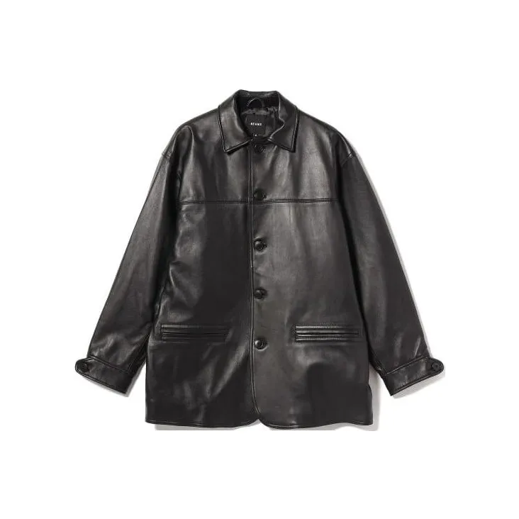 Beams Leather Jackets Men Black-0