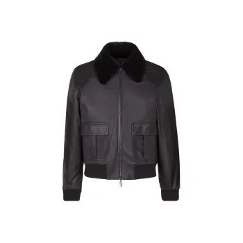 FENDI Leather Jackets Men Black