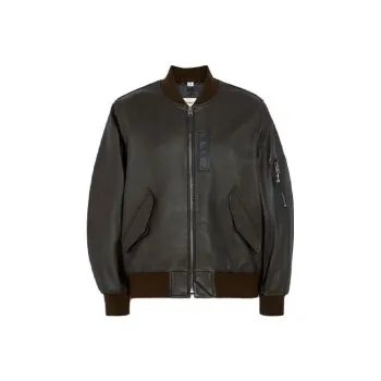 COACH Leather Jacket Men's Dark Brown