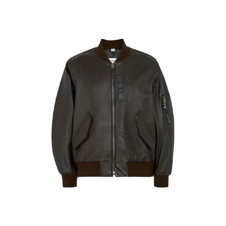 COACH Leather Jacket Men's Dark Brown-0