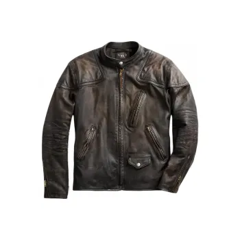 Polo Ralph Lauren Slim Fit Leather Moto Jacket Jackets & Coats Men's Brown