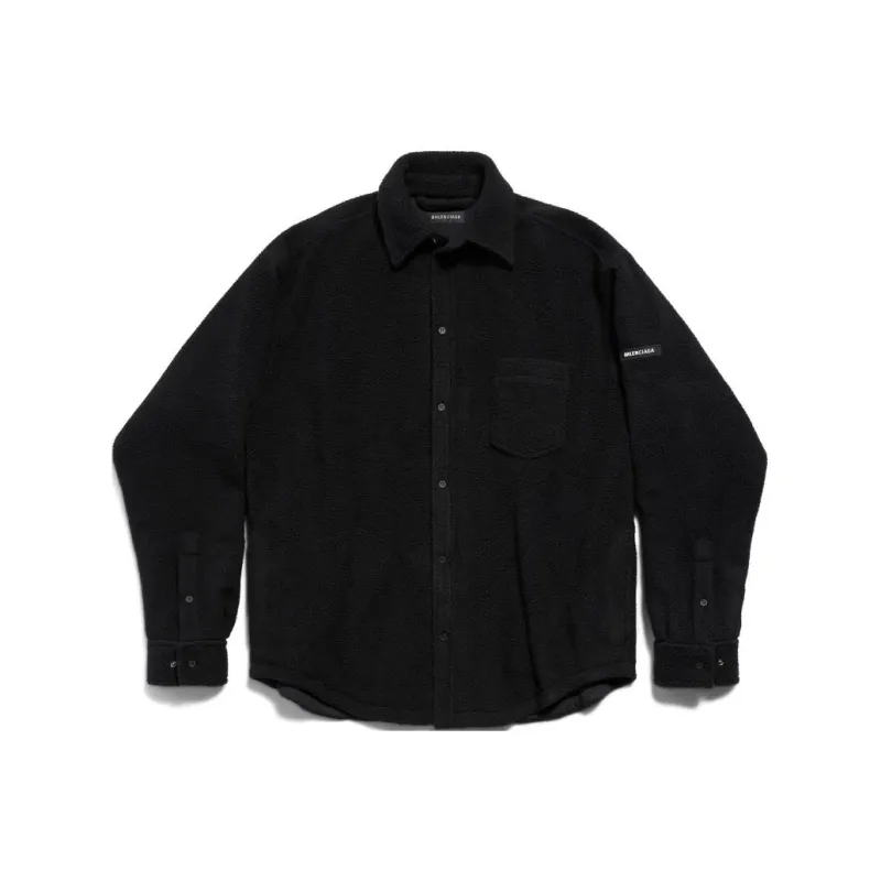 Balenciaga Logo Patch Padded Oversized Shirt-0