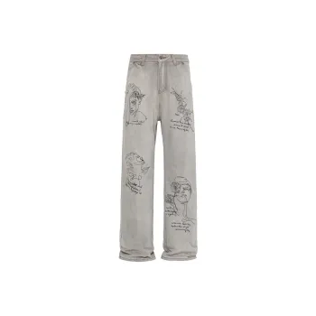 HLPT Jeans Unisex White Gray