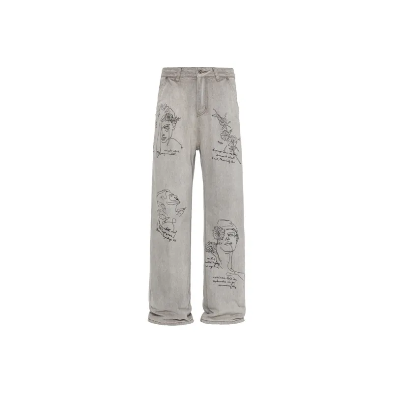 HLPT Jeans Unisex White Gray-0