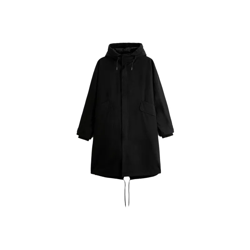 ZARA Trench Coats Men Black-0