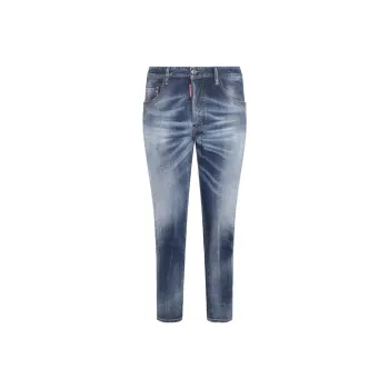 DSQUARED 2 Distressed Logo Patch Slim Fit Jeans