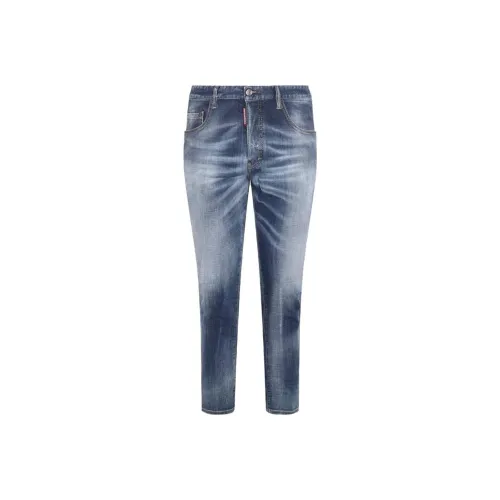 DSQUARED 2 Distressed Logo Patch Slim Fit Jeans