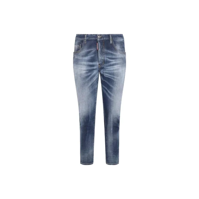 DSQUARED 2 Distressed Logo Patch Slim Fit Jeans-0