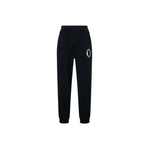 Burberry Logo Graphic Applique Cotton Jogging Pants