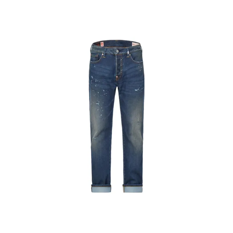 EVISU Tapered Pants Stretch Moderate Jeans Men's Denim Blue-0
