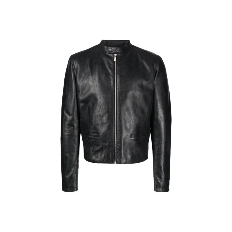 Ferragamo Band-collar Leather Jacket-0