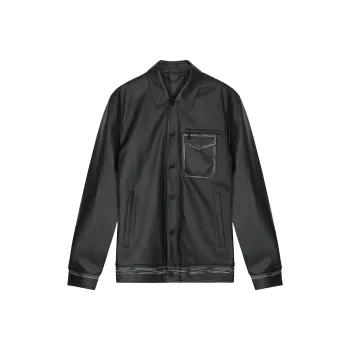 DAVID NAMAN Leather Jackets Men Black