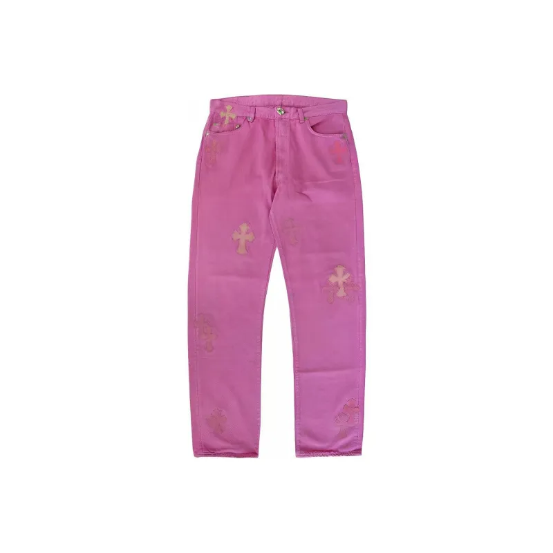 Chrome Hearts Jeans Unisex Pink-0