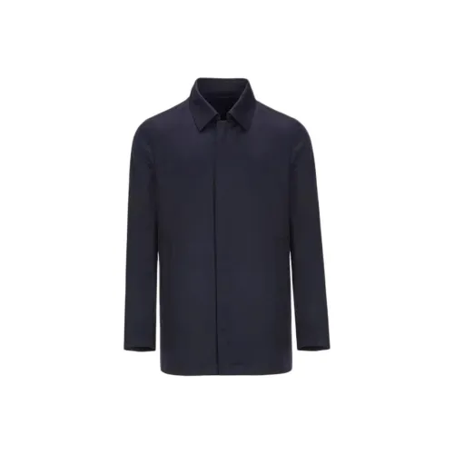 BRAUN BUFFEL Trench Coat Men's Dark Blue