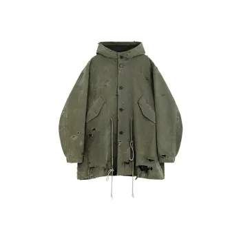 WE11DONE Parka Coats Unisex Khaki
