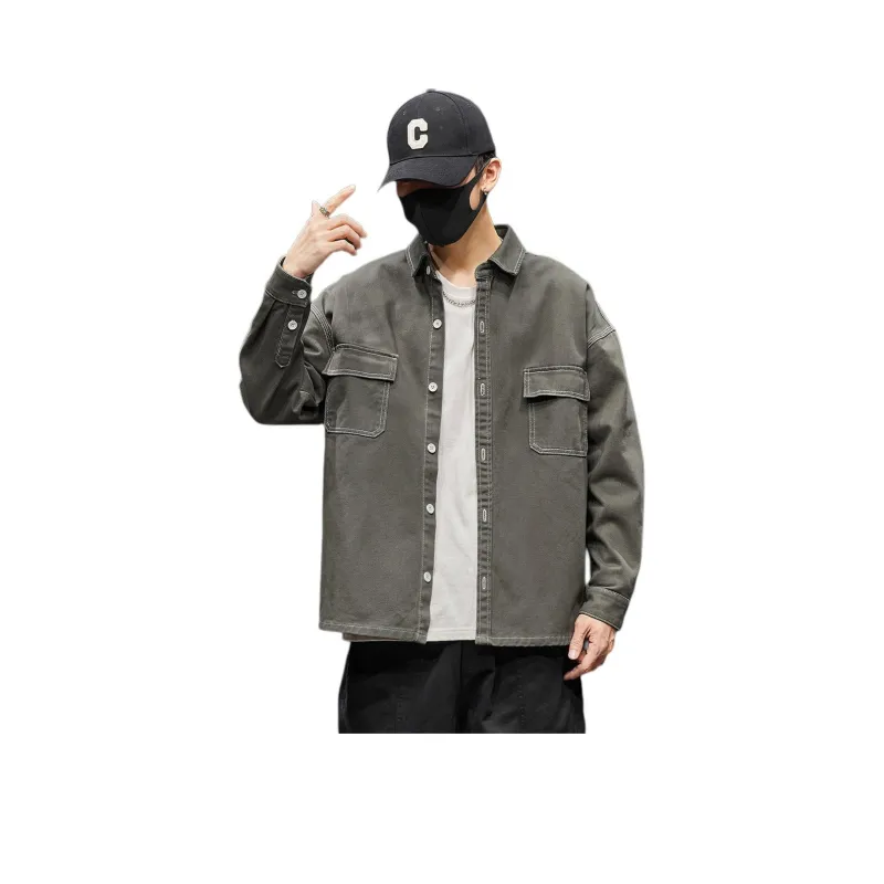 Tonlion Denim Jacket Unisex Dark Gray-0