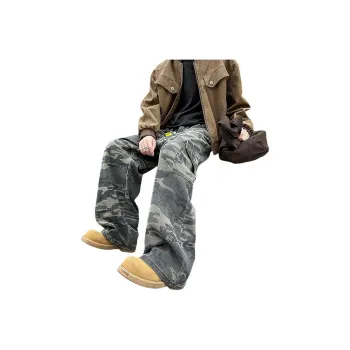 Cost Per Kilo Jeans Unisex Green Camouflage