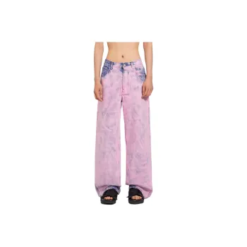 DRIES VAN NOTEN Dyed Vintage Effect Wide Leg Jeans